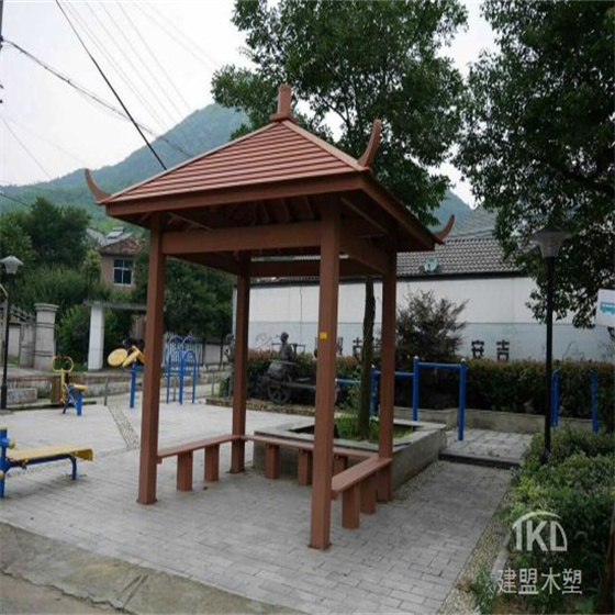 廊坊小区四角木塑景观凉亭